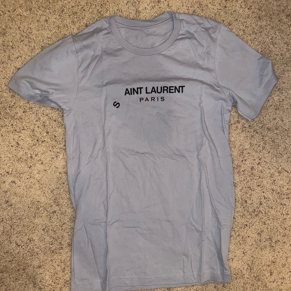 Light Blue Designer Spin Shirt Graphic T